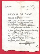 Recu paiementdes decimes d'occasion  Figeac
