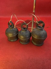 3 Sinos de Bronze Índia Sino Cerimonial Decorativo Religioso Antigo Lindo Anel de Passo comprar usado  Enviando para Brazil