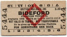 Platform ticket bideford for sale  TONBRIDGE