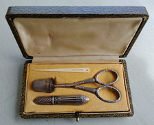 Usado, COFFRET BOITE ETUI  NECESSAIRE SET DE COUTURE ANCIEN XIXe EN ARGENT comprar usado  Enviando para Brazil