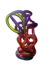 Usado, Escultura multicolorida abstrata vintage eclética vidro acrílico plástico aparência dos anos 90 comprar usado  Enviando para Brazil
