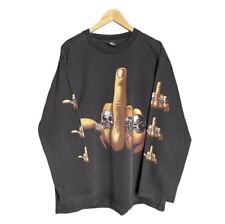 Camiseta Vintage Anos 90 Ponto Único Cabeça de Máquina Dedo Médio comprar usado  Enviando para Brazil