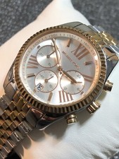 Relógio feminino Michael Kors MK5735 Lexington cronógrafo mostrador prateado tri-tom comprar usado  Enviando para Brazil