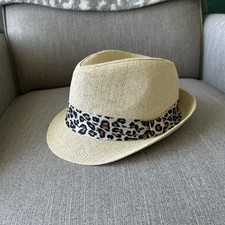 Sombrero de sol para mujer con ribete de detalle de leopardo y protección de forma de plástico  segunda mano  Embacar hacia Mexico