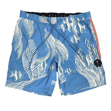 Baús de natação masculinos Vissla Hoffman California tecidos M azul retrô praia peixe surf, usado comprar usado  Enviando para Brazil