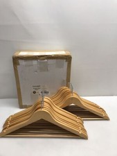 Używany, 20 drewnianych żeli do ubrań hotelowych z pierścieniem zabezpieczającym i pomostem do spodni - 45cm - wieszak na sprzedaż  PL