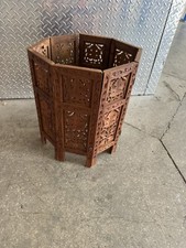 Antiga base de mesa de madeira esculpida dobrável articulada asiática? Octógono quadrado  comprar usado  Enviando para Brazil