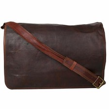 Bolsa satchel masculina feita nos EUA couro vintage mensageiro laptop pasta feita à mão comprar usado  Enviando para Brazil