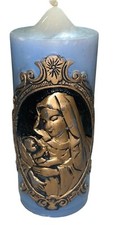 Vela Jasco 1978 Adoração de Natal Madonna e Criança Ouro Azul 5" Vintage comprar usado  Enviando para Brazil