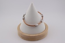 Usado, Pulseira de fio torcido cabo de prata 925 e aço com pequenas pedras preciosas design moderno comprar usado  Enviando para Brazil