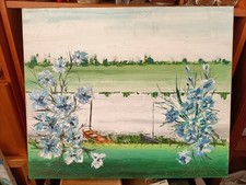 Tableau huile toile d'occasion  Bardos