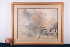 Pintura de seda japonesa paisagem chuvosa '彩雨 Saiu' reprodução por Kawai Gyokudo comprar usado  Enviando para Brazil
