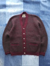 Suéter cardigã vintage 1960 Brentwood Mohrtex borgonha poli mohair difuso P comprar usado  Enviando para Brazil