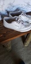Usado, Tênis Calvin Klein branco com cadarço. Feminino tamanho 7.  Couro.  comprar usado  Enviando para Brazil