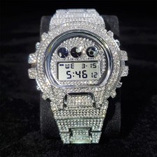 Relógio masculino de luxo banhado a ouro 18K IPS digital hip hop gelo King Bling comprar usado  Enviando para Brazil