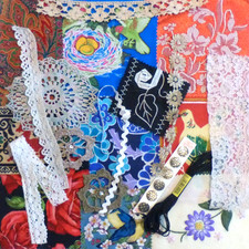 Mixed embroidered fabric for sale  CAMBRIDGE