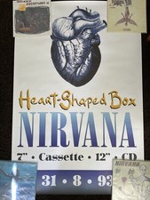 Enorme caixa em forma de coração do Nirvana pôster promocional no útero vintage HSB não camisa comprar usado  Enviando para Brazil