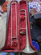 Trombone Cavalier antigo vintage prata EUA Elkhart Indiana  comprar usado  Enviando para Brazil