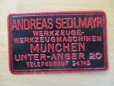 Reklamemarke andreas sedlmayr gebraucht kaufen  Sulzbach/Saar