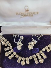 Diamonte necklace earring for sale  DISS
