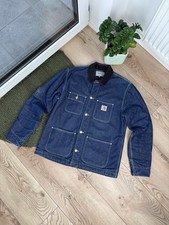Carhartt Michigan Chore Coat Niebieski Dżins Collared Kurtka Męska Rozmiar L na sprzedaż  PL