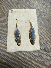 Bronze Canyon - BRINCOS PENDURADOS DE BRONZE - INCRUSTAÇÃO TURQUESA E OPALA comprar usado  Enviando para Brazil