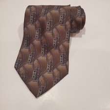 Gravata de pescoço vintage Stafford 100% importada seda marrom abstrata feita nos EUA comprar usado  Enviando para Brazil