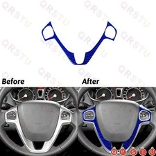 Guarnição de tampa de volante de fibra de carbono azul para Ford Fiesta 2011-2015 comprar usado  Enviando para Brazil