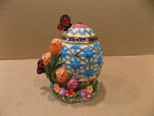 Formato de ovo especial Christopher Radko 4 1/2" caixa de bugigangas flores e borboletas comprar usado  Enviando para Brazil