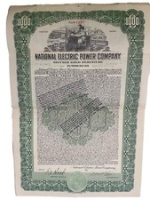 National Electric Power Company 1928 5% $1000 Gold Bond  comprar usado  Enviando para Brazil