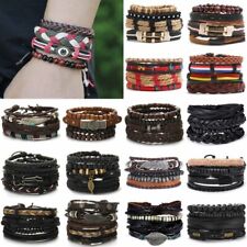 6 piezas/juego de Juegos de Pulsera de Cuero Multicapa Trenza Hombres Mujeres Puño Pulsera Brazalete segunda mano  Embacar hacia Argentina