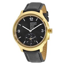 Usado, Relógio masculino Mondaine Helvetica nº 1 ousado mostrador preto inteligente couro preto comprar usado  Enviando para Brazil