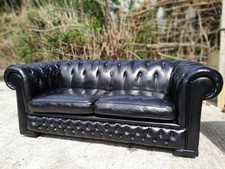 Chesterfield sofa black for sale  BARNSLEY