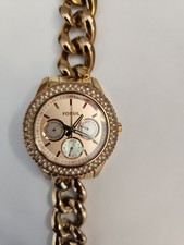 Relógio feminino Fossil Stella ES3500 corrente tom ouro rosa. Funcionando, bateria nova, usado comprar usado  Enviando para Brazil