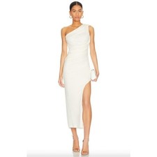 Vestido midi BARDOT Rosalie bainha de um ombro branco orquídea feminino tamanho pequeno comprar usado  Enviando para Brazil