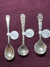 TRÊS colheres individuais de prata esterlina para adega de sal 3 padrões 3 fabricantes SEM MONO comprar usado  Enviando para Brazil