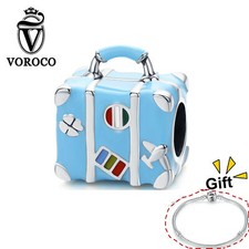 Berloques de prata esterlina 925 miçangas mala pingente azul ajuste pulseira corrente VOROCO comprar usado Berloques de prata esterlina 925 miçangas mala pingente azul ajuste pulseira corrente VOROCO comprar usado  Enviando para Brazil