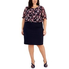 Vestido justo Connected Apparel feminino azul marinho semi-formal plus 22W BHFO 6793 comprar usado  Enviando para Brazil