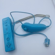 Controle remoto oficial Nintendo Wii/Wii U Motion Plus azul com Nunchuck  comprar usado  Enviando para Brazil