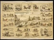 Raro 1853ca - Medios de transporte - Póster escolar enciclopédico segunda mano  Embacar hacia Mexico