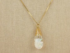 Colar de lascas de opala flutuante folheado a ouro amarelo 12K vintage 1/20 18" de comprimento comprar usado  Enviando para Brazil