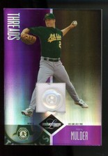 2004 Playoff Leaf Limited Threads Mark Mulder Jogo Usado Botão #3/6 comprar usado  Enviando para Brazil