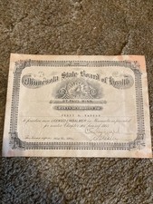 Licença de embalsamadores vintage do Conselho de Saúde do Estado de Minnesota expira em 1926 comprar usado  Enviando para Brazil