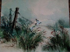 Aquarelle ancienne canard d'occasion Aquarelle ancienne canard d'occasion  Guichen