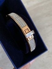 Usado, Pulseira Swarovski Distinta Ouro Rosa-PVD Pavê de Cristal com Caixa Autêntica comprar usado  Enviando para Brazil
