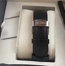 Seiko black croc for sale  MILTON KEYNES