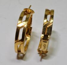 Vintage Trifari Tono Dorado Aro Forma por Pieza Omega Cierre Pendientes, usado comprar usado  Enviando para Brazil