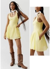 Usado, Mini vestido Urban Outfitters Silence + Noise Daphne cintura caída, amarelo manteiga, M comprar usado  Enviando para Brazil
