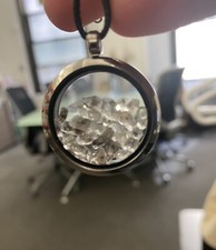 Pingente redondo de platina com pedra flutuante reativa UV Herkimer dentro AAA+, usado comprar usado  Enviando para Brazil