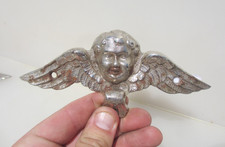 Usado, Móveis de ferro vintage Ormolu montagem de ferragens cabeça de querubim alada face cromada comprar usado  Enviando para Brazil